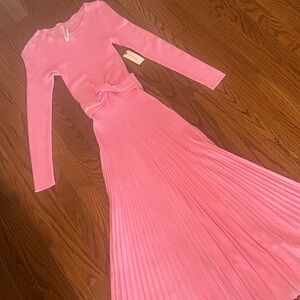 Anthropologie Pink Knit Maxi Dress
